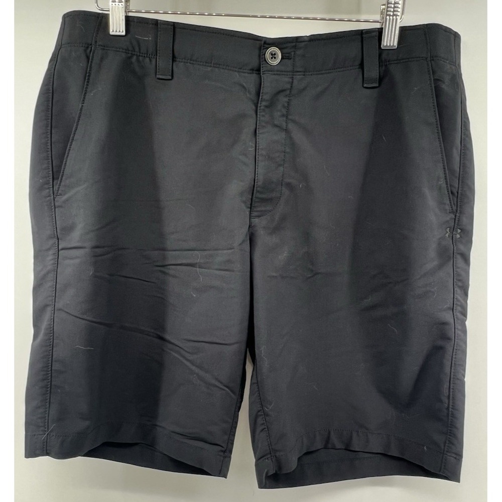 Under Armour Men's UA Match Play Golf Shorts Black Tagged 38 Actual 39 10.5" Ins